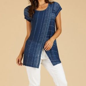 Navy Stripe Overlap Tunic